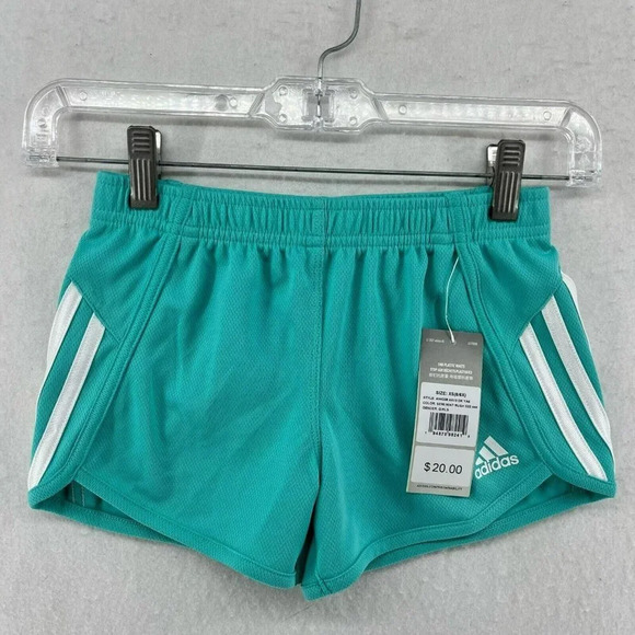 adidas Pants - Adidas Shorts Girls XS Semi Mint Rush Striped Mid Rise Elastic Waist Activewear